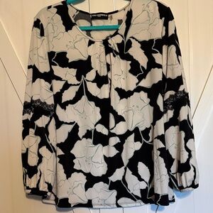 Karl Lagerfeld Monochrome Floral Blouse